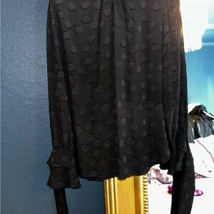 Ann Taylor bow sleeve Elegant Black Blouse